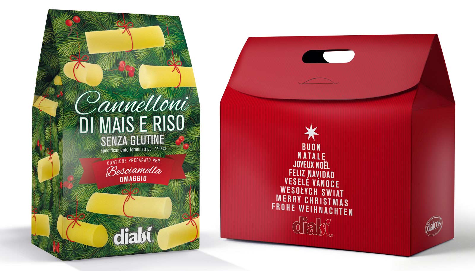 confezioni natalizie di pasta di mais e riso